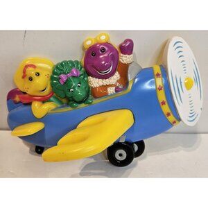 Vtg 1996 Lyons Barney The Purple Dinosaur BJ Baby-Bop Airplane Toothbrush Holder